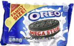 Nabisco Oreo mega stuffed oreo cookies, family size, wrapper Center Front Picture