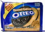 Nabisco Oreo  peanut butter creme filled oreo cookies, family size, wrapper Center Front Picture