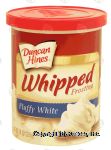 Duncan Hines Whipped fluffy white frosting Center Front Picture