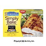 Gorton's Simply Bake tilapia signature seasoning, bake perfect oven bags, 2 individually pouched fish fillets Center Front Picture