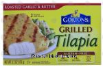 Gorton's  grilled tilapia, roasted garlic butter, 2 tilapia fish fillets Center Front Picture