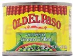 Old El Paso Green Chilies peeled chopped Center Front Picture