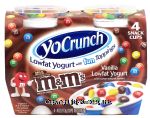 Yo Crunch M&M's vanilla lowfat yogurt with m&m's candies, 4- 4oz cups Center Front Picture