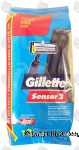 Gillette Sensor 2 disposable razors plus lubrastrip Center Front Picture