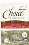 Choice organic teas rooibos superfruit herbal tea, caffeine free, 16-tea bags Center Front Picture