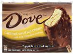 Dove  caramel swirl ice cream with milk chocolate cashew, 3 ice cream bars Center Front Picture