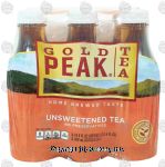 Gold Peak  unsweetened tea, 1/2-liter plastic bottles Center Front Picture