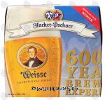 Hacker-Pschorr Wheat Beer Weisse 12 Oz 12 Pk, 12 Pk w/Bottle Center Front Picture