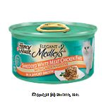 Fancy Feast Elegant Medleys Cat Food Shredded Chicken Fare In Broth w/Garden Greens Center Front Picture