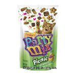 Friskies Party Mix cat treats, picnic crunch chicken, turkey & cheese flavors Center Front Picture