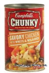 Campbell's Chunky savory chicken with white and wild rice soup that eats like a meal Center Front Picture