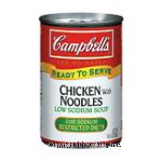 Campbell's Ready To Serve low sodium chicken with noodles soup Center Front Picture