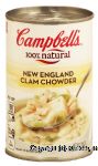 Campbell's 100% Natural new england clam chowder soup Center Front Picture