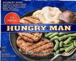 Hungry-Man  salisbury steak with creamy mashed potatoes and tender green beans, includes a chocolate brownie Center Front Picture