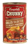 Campbell's Chunky grilled sirloin steak with hearty vegetables soup that eats like a meal Center Front Picture