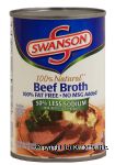 Swanson 100% Natural beef broth 100% fat free, 50% less sodium Center Front Picture