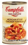 Campbell's 100% Natural mexican style chicken tortilla ready to serve soup Center Front Picture