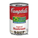 Campbell's  cream of mushroom condensed soup, 25% less sodium Center Front Picture