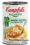 Campbell's 100% Natural Healthy Request, Savory chicken with brown rice ready to enjoy soup Center Front Picture