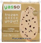 Yasso  frozen greek yogurt bars, coffee chocolate chip, gluten free, 4 bars Center Front Picture