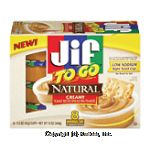 Jif To Go natural creamy penaut butter spread, 90% peanuts, 8-1.5 oz. cups Center Front Picture