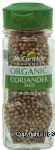 McCormick Gourmet Coriander Seed, organic Center Front Picture