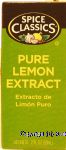 Spice Classics  extract, lemon pure lemon Center Front Picture