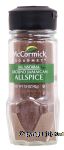 Mc Cormick Gourmet allspice, ground jamaican, all natural Center Front Picture