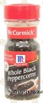 Mc Cormick  whole black peppercorns Center Front Picture