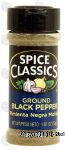 Spice Classics  ground black pepper, pimienta negra molida Center Front Picture