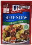 Mc Cormick  gluten-free beef stew seasoning mix, dry packet Center Front Picture