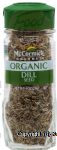 McCormick Gourmet dill seed, organic Center Front Picture