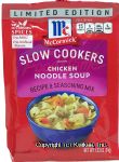 Mc Cormick Slow Cookers chicken noodle soup recipe & seasoning mix Center Front Picture