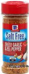 McCormick Salt Free roasted garlic & bell pepper seasoning Center Front Picture