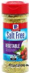 McCormick Salt Free vegetable seasoning Center Front Picture