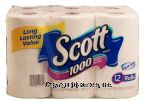 Scott  unscented bathroom tissue, one-ply, 1,257.6 sq. ft., septic safe Center Front Picture