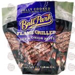 Ball Park  hamburger patties, 6-count, beef & onion patty, fully cooked Center Front Picture