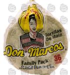 Don Marcos Family Pack corn flour tortillas, 36 ct., bag Center Front Picture