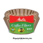 Melitta  natural brown basket coffee filter, for 8-12 cup coffee makers Center Front Picture