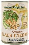 Omena Organics  organic black eyed peas, sealed can Center Front Picture