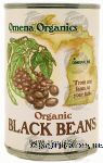 Omena Organics  organic black beans, sealed can Center Front Picture