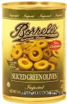 Borrelli  sliced green olives imported Center Front Picture