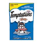 Whiskas Temptations cat treats, savoury salmon, tartar control, crunchy outside, soft inside Center Front Picture