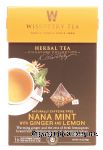 Wissotzky Tea Signature Collection nana mint with ginger and lemon herbal tea, caffeine free, 16-bags Center Front Picture