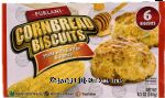 Furlani  cornbread biscuits, with butter & honey, 6 frozen biscuits Center Front Picture