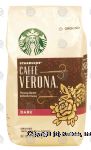 Starbucks Caffe Verona roasty sweet & dark cocoa, dark roast ground coffee, 100% arabica coffee Center Front Picture