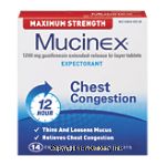 Mucinex Expectorant maximum strength, extended-release bi-layer tablets Center Front Picture