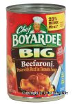 Chef Boyardee Beefaroni Big w/Beef In Tomato Sauce Center Front Picture