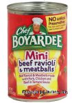 Chef Boyardee Mini beef ravioli & meatballs in tomato sauce Center Front Picture