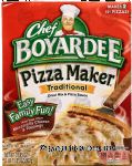 Chef Boyardee Pizza Maker cheese, crust mix, pizza sauce & grated parmesan and romano cheese topping, makes 2 12 Center Front Picture